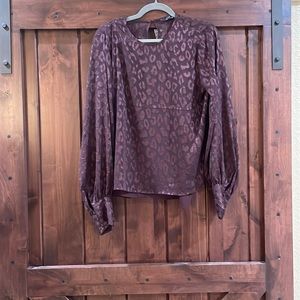 Purple Leopard Print Express Blouse